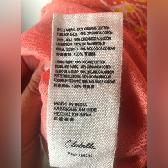 CLEOBELLA Grace Mini Dress in Bloom Block Print Coral Romantic Pastel Size Small - Picture 12 of 12